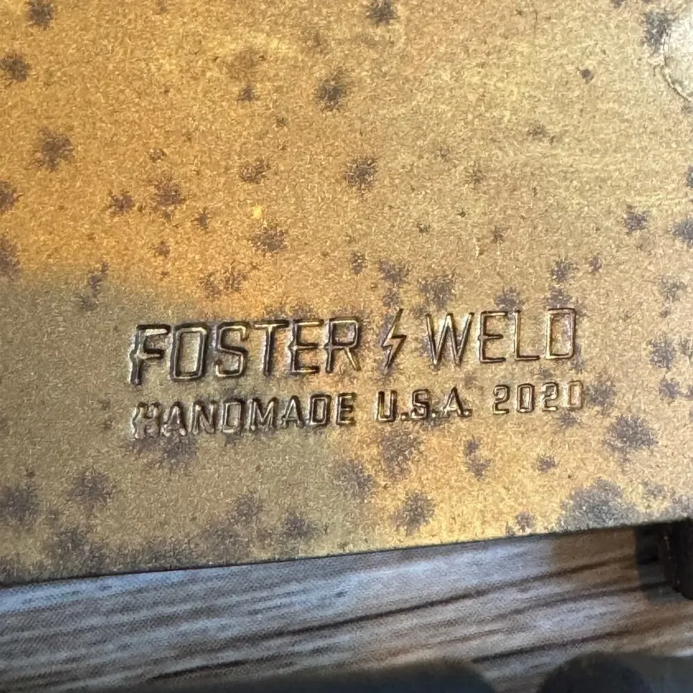 Foster Weld SKI Black Leather Belt Brass Buckle Handmade USA XL Biker Utility